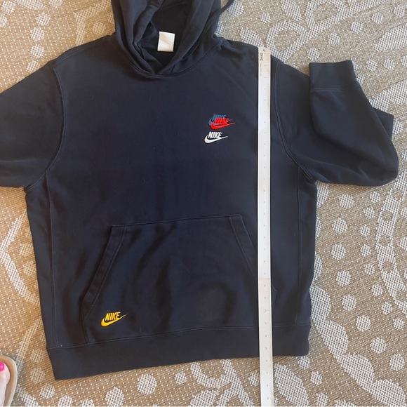 Nike Sportswear French Terry Hoodie Black Long Sleeve - Picture 11 of 13